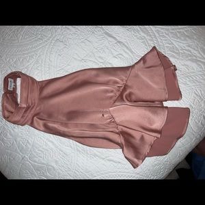 Light pink/rosey colored silky halter blouse